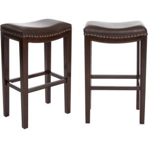 Christopher Knight Home Avondale Backless Bar Stools,12″D x 18.13″W x 30″H, 2-Pcs Set, Brown(Backless Bar Stools)