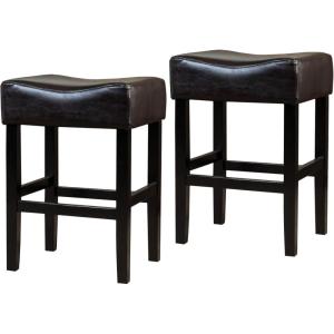 Christopher Knight Home Portman Leather Backless Counterstools, 2-Pcs Set, Brown