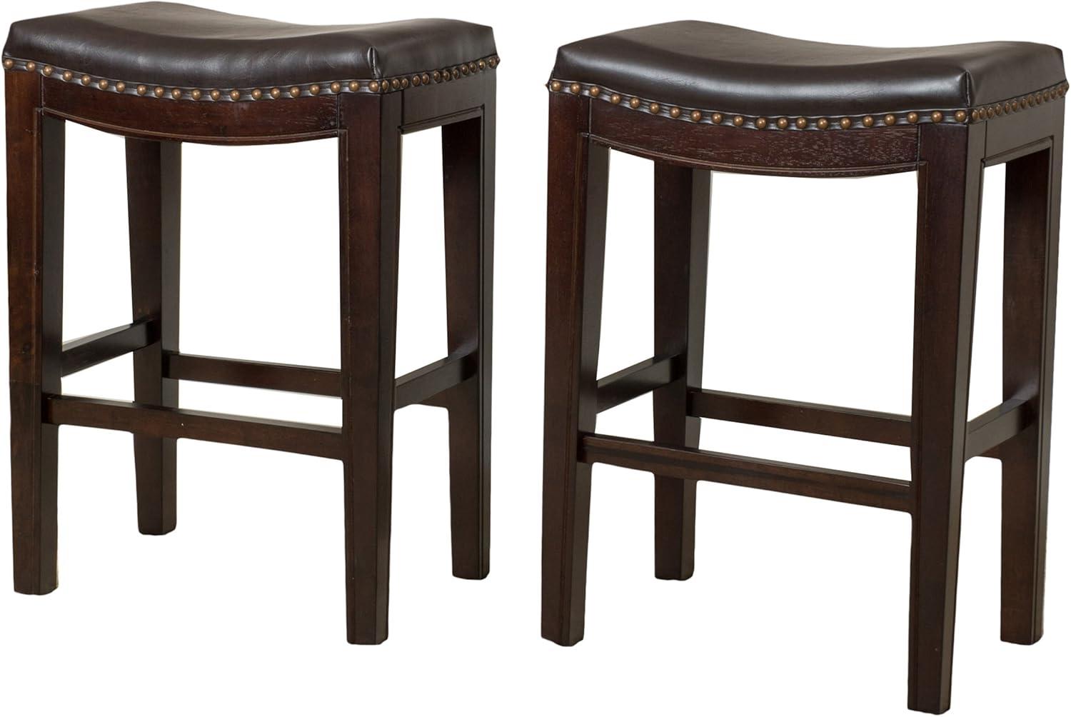 image:imageChristopher Knight Home Avondale Backless Faux Leather Counter Stools 2Pcs Set BrownStools