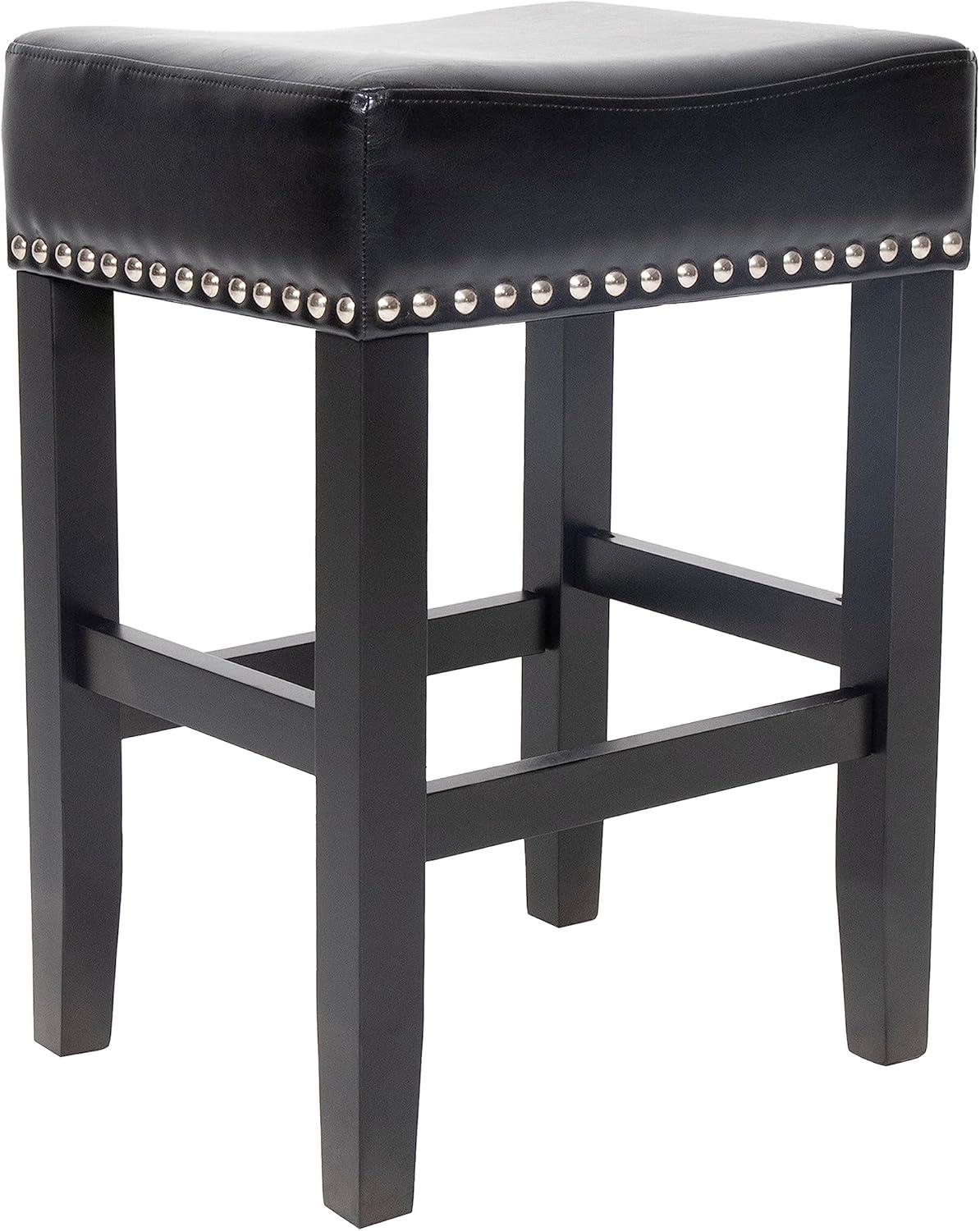 image:imageChristopher Knight Home Laramie Bonded Leather Backless Counterstools 2Pcs Set BlackBlack