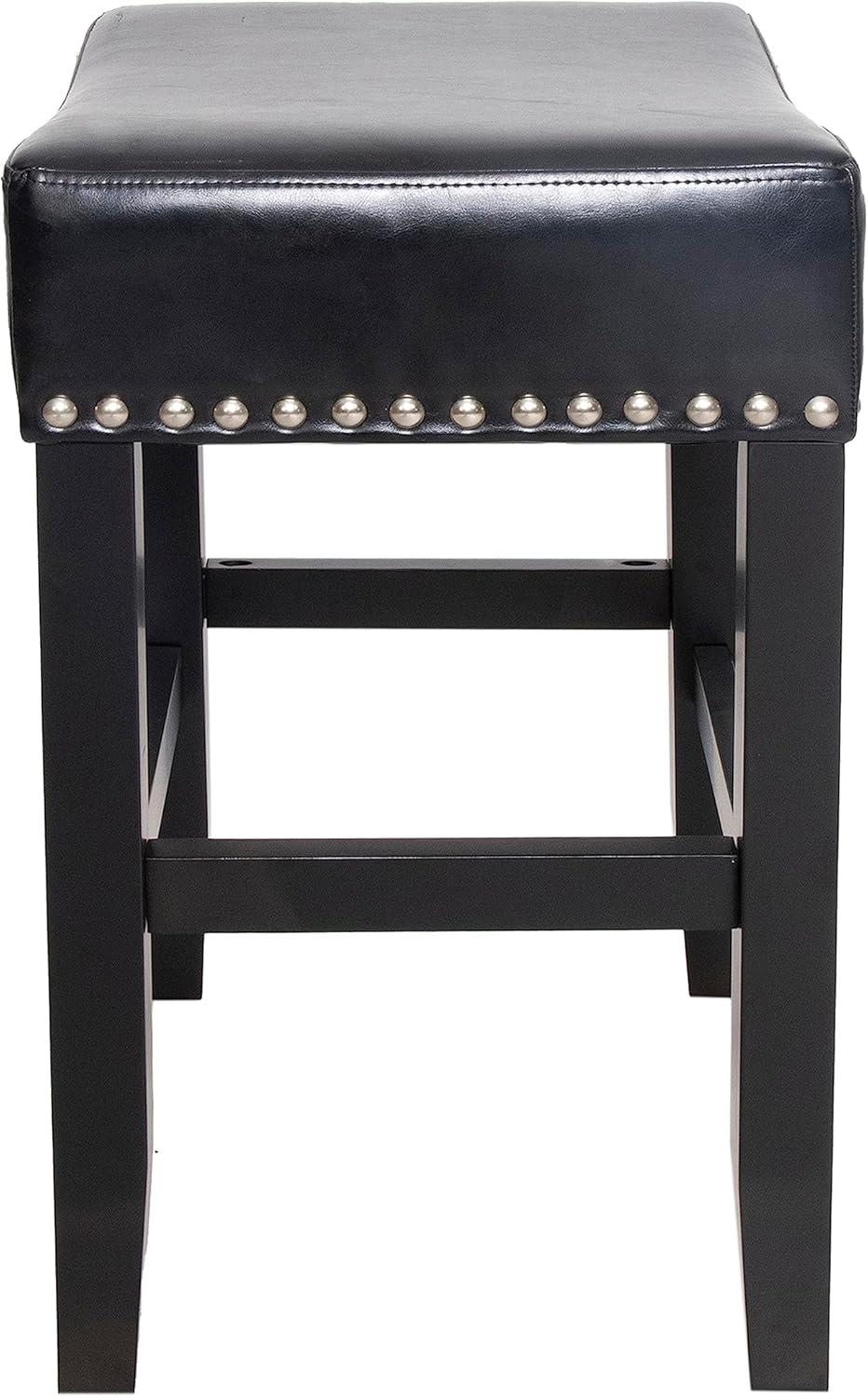 image:imageChristopher Knight Home Laramie Bonded Leather Backless Counterstools 2Pcs Set BlackBlack