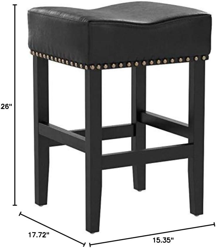 image:imageChristopher Knight Home Lisette Backless Leather Counter Stools 2Pcs Set Black