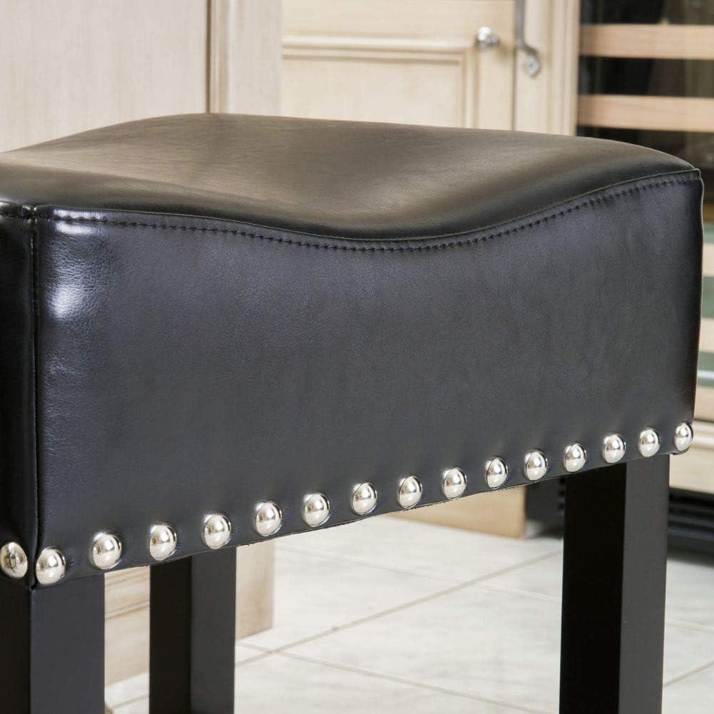 image:imageChristopher Knight Home Lisette Backless Leather Counter Stools 2Pcs Set Black