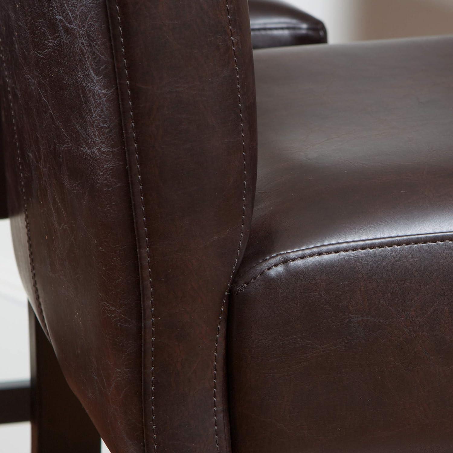 image:imageChristopher Knight Home Lopez Leather Bar Stools 2Pcs Set Brown