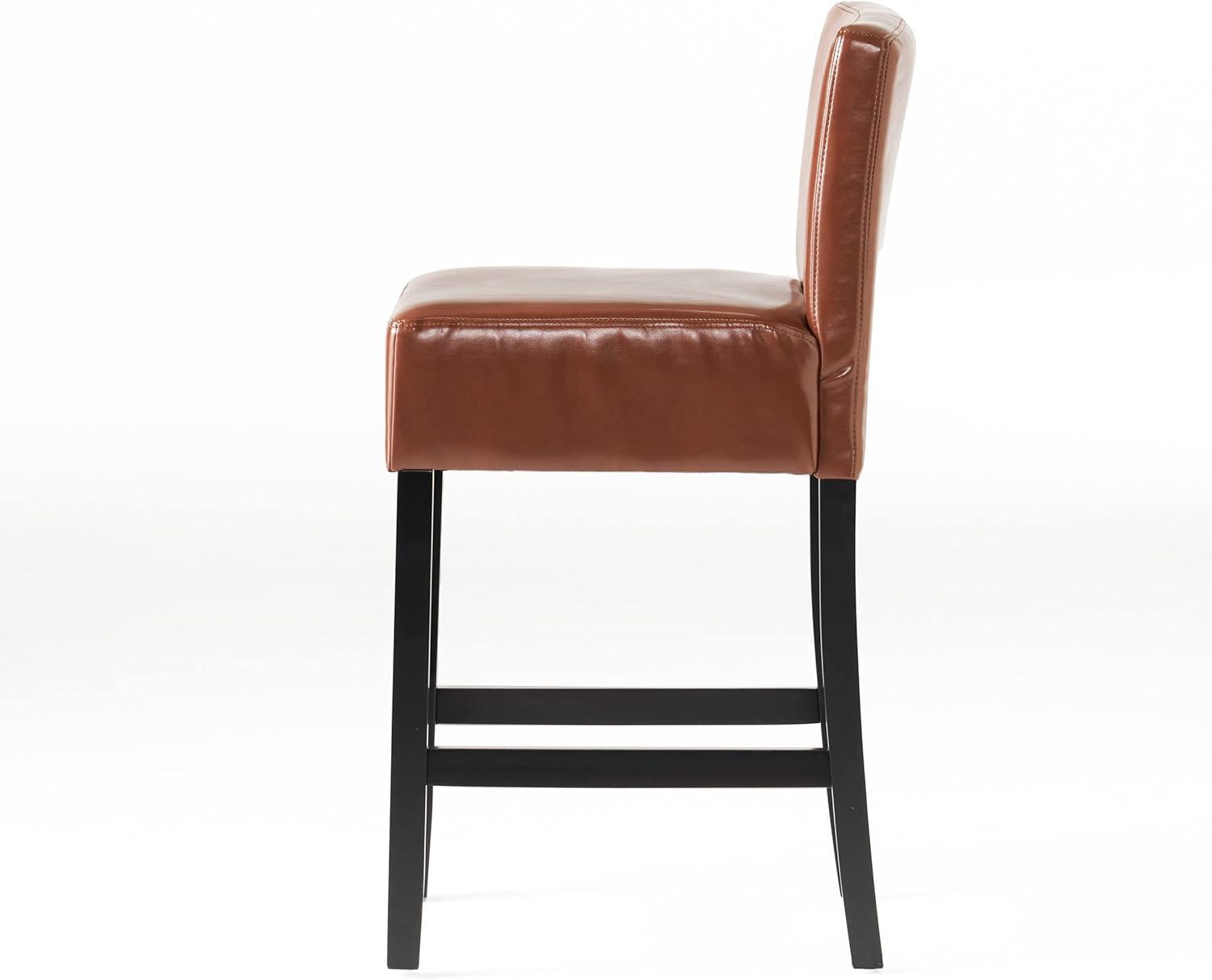 image:imageChristopher Knight Home Lopez Leather Counter Stools 2Pcs Set Hazelnut