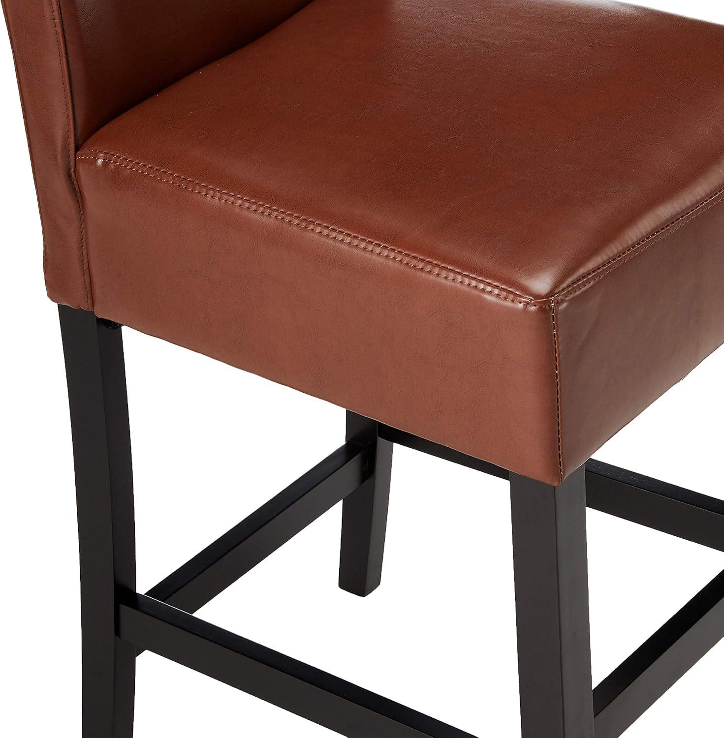 image:imageChristopher Knight Home Lopez Leather Counter Stools 2Pcs Set Hazelnut
