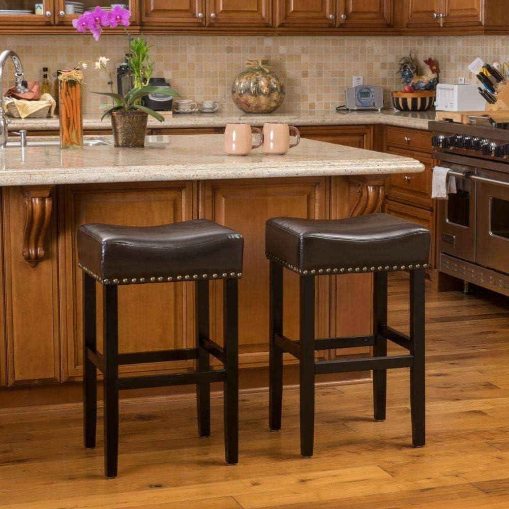 image:imageChristopher Knight Home Louigi Backless Leather Barstools 2Pcs Set Brown