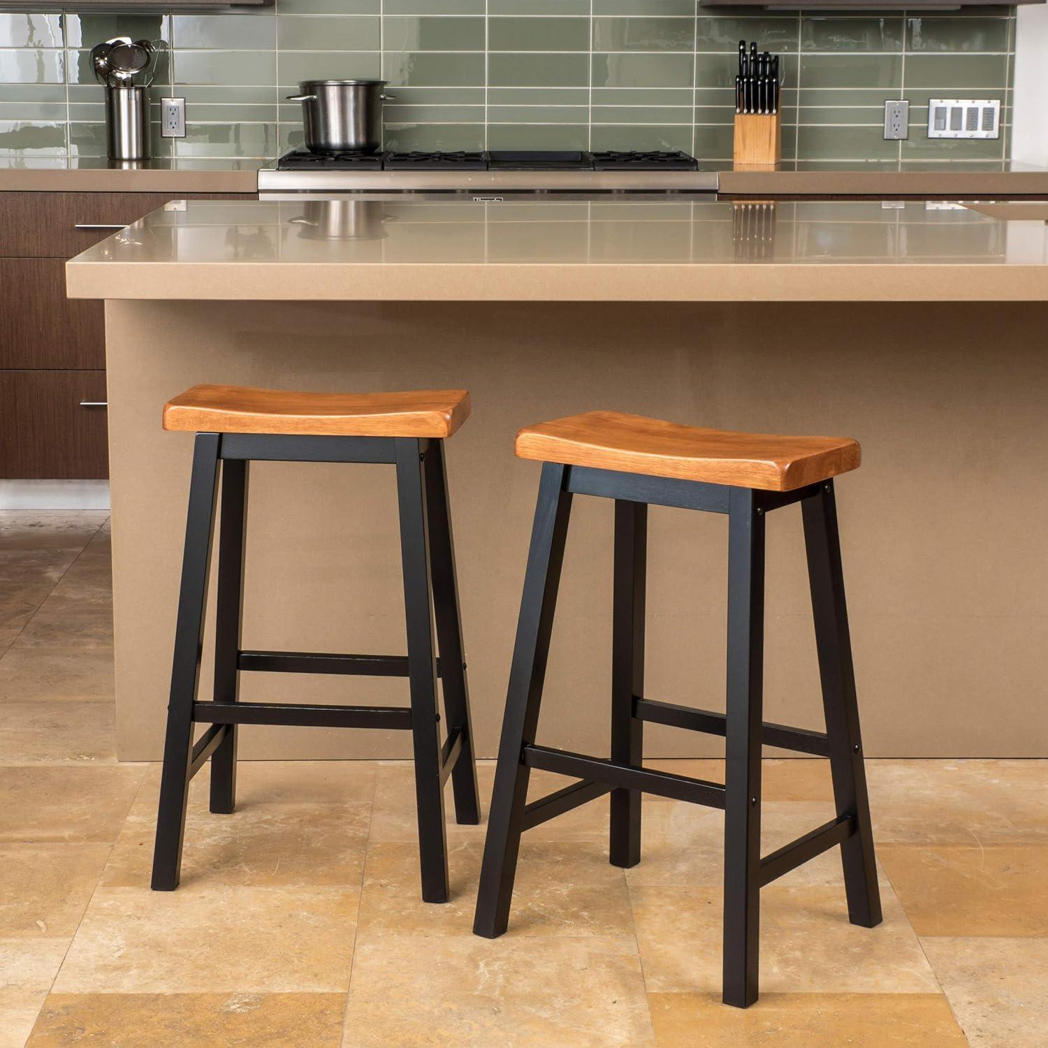 image:imageChristopher Knight Home Pomeroy 29 Saddle Stools 2Pcs Set Walnut Black