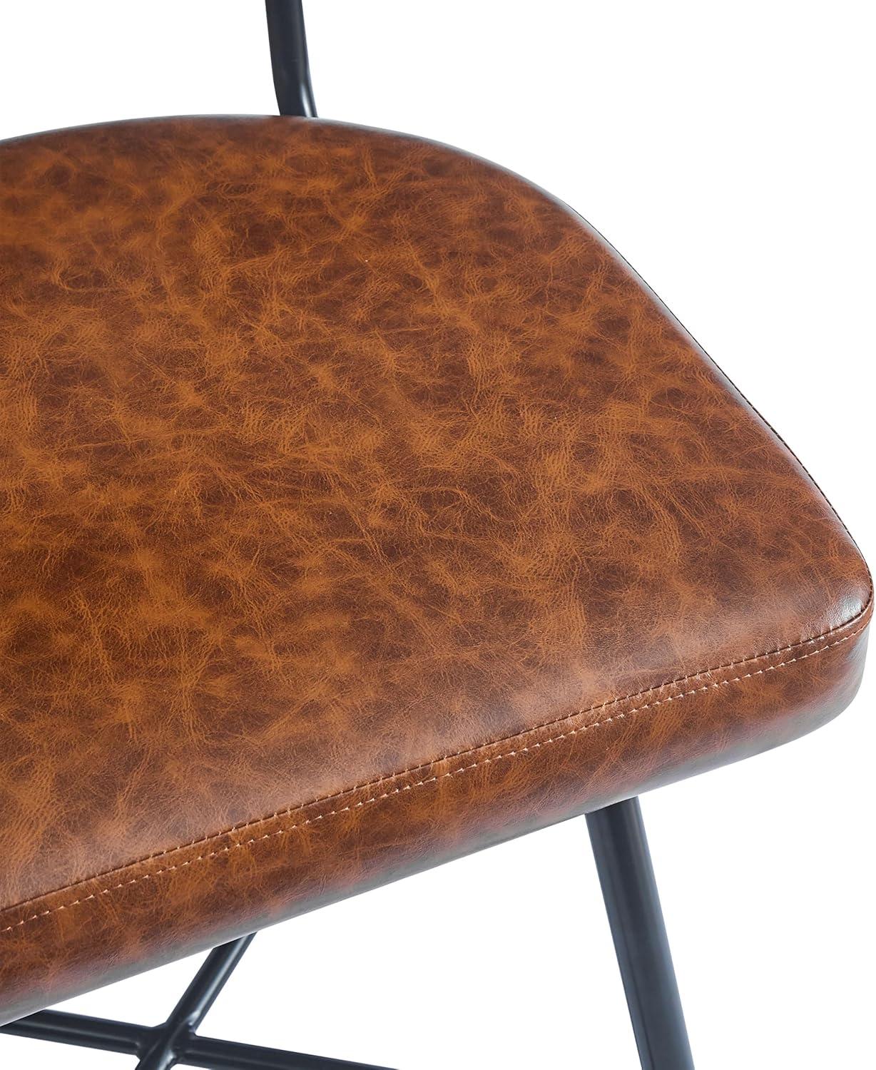 image:imageChristopher Knight Home Set of 2 Retro 360Degree Swivel Counter Stools with Iron Frame and Faux Leather Cushion BowknotShaped Footrest Barstool for Kitchen Bedroom Dining Room Brown and Black