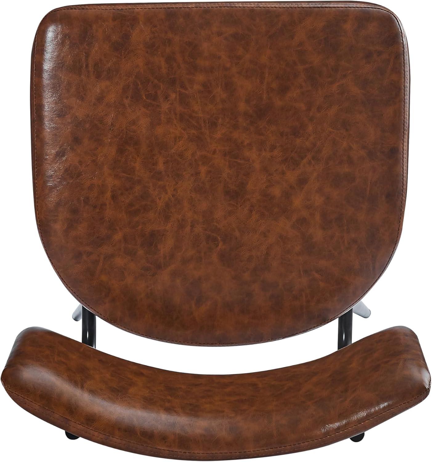 image:imageChristopher Knight Home Set of 2 Retro 360Degree Swivel Counter Stools with Iron Frame and Faux Leather Cushion BowknotShaped Footrest Barstool for Kitchen Bedroom Dining Room Brown and Black