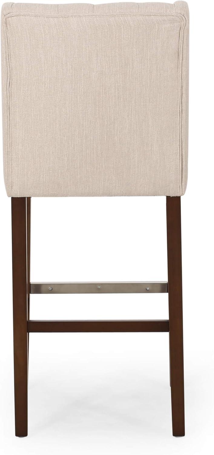 image:imageChristopher Knight Home Spencer Contemporary Wingback Barstools Set of 2 Dark Brown and Espresso Faux LeatherBeige and Espresso