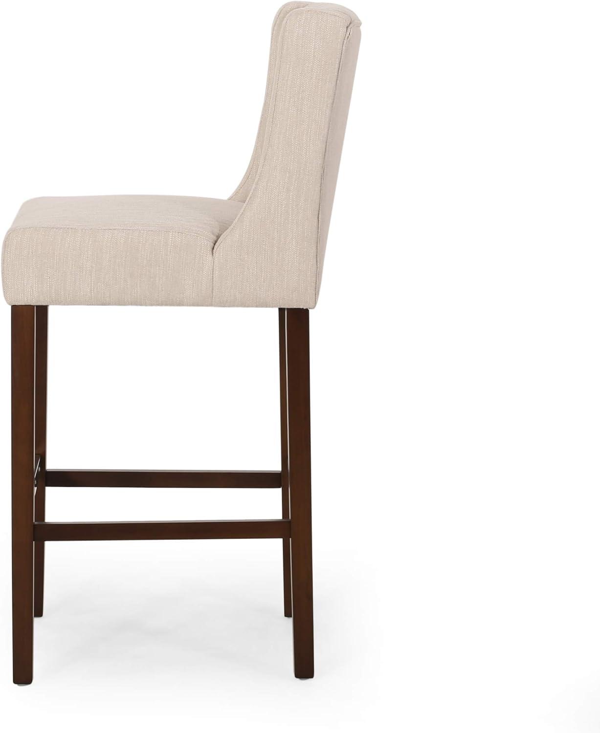 image:imageChristopher Knight Home Spencer Contemporary Wingback Barstools Set of 2 Dark Brown and Espresso Faux LeatherBeige and Espresso