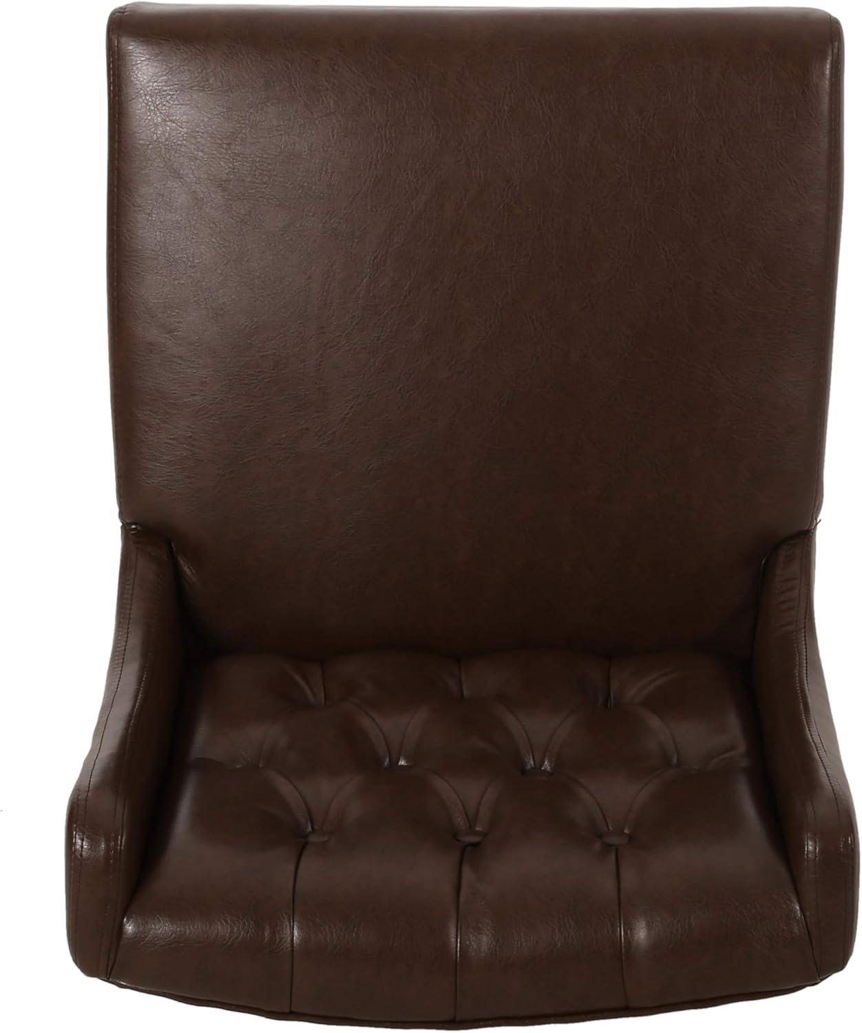image:imageChristopher Knight Home Spencer Contemporary Wingback Barstools Set of 2 Dark Brown and Espresso Faux LeatherDark Brown and Espresso