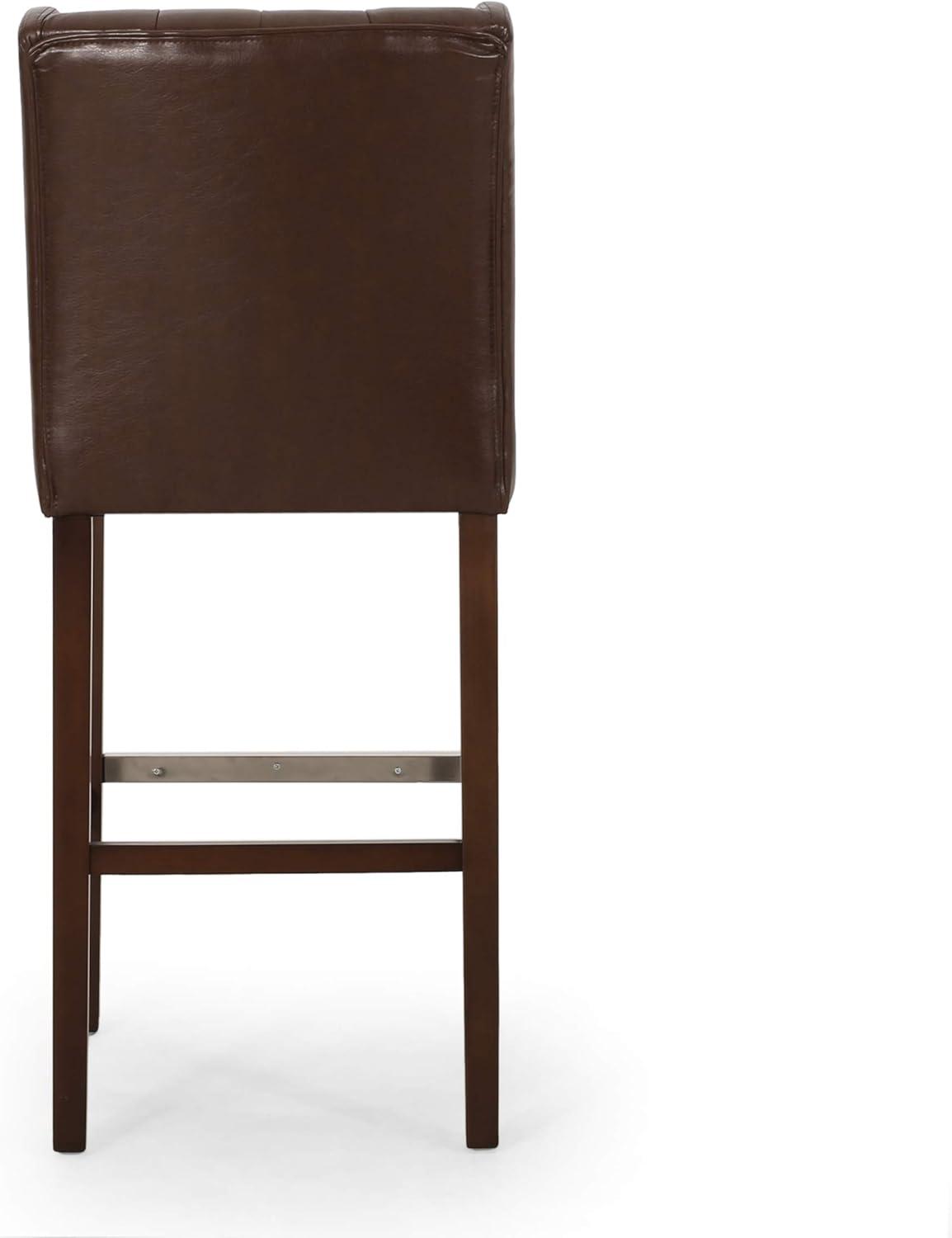 image:imageChristopher Knight Home Spencer Contemporary Wingback Barstools Set of 2 Dark Brown and Espresso Faux LeatherDark Brown and Espresso