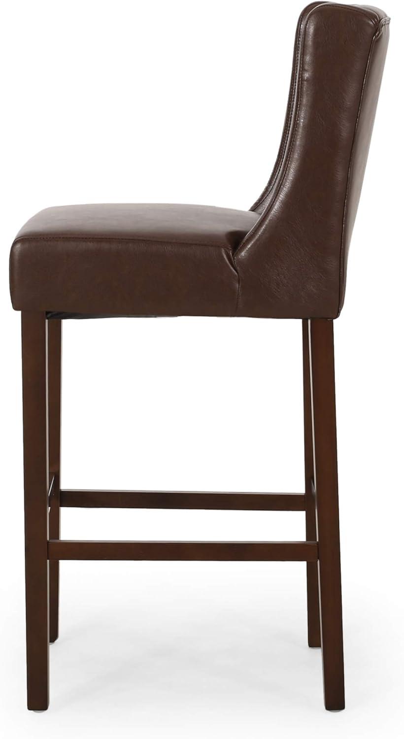 image:imageChristopher Knight Home Spencer Contemporary Wingback Barstools Set of 2 Dark Brown and Espresso Faux LeatherDark Brown and Espresso