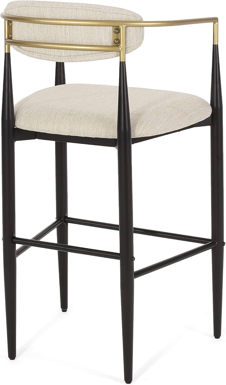 image:imageElmore 30 Inch Barstools BeigeBlackGold Set of 2