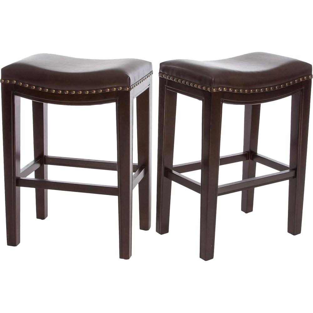 image:imageChristopher Knight Home Avondale Backless Faux Leather Counter Stools 2Pcs Set BrownStools