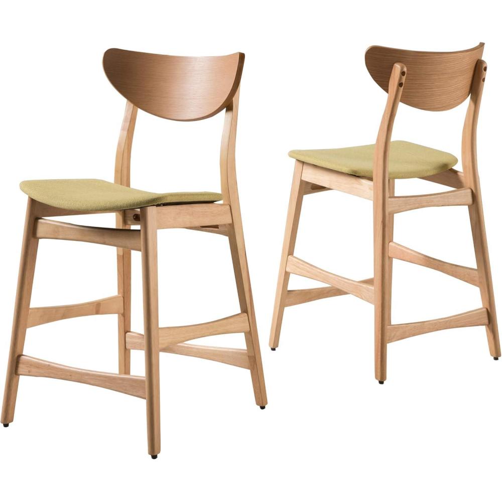 image:imageChristopher Knight Home Gavin Counter Chairs 2Pcs Set Green Tea Oak Finish