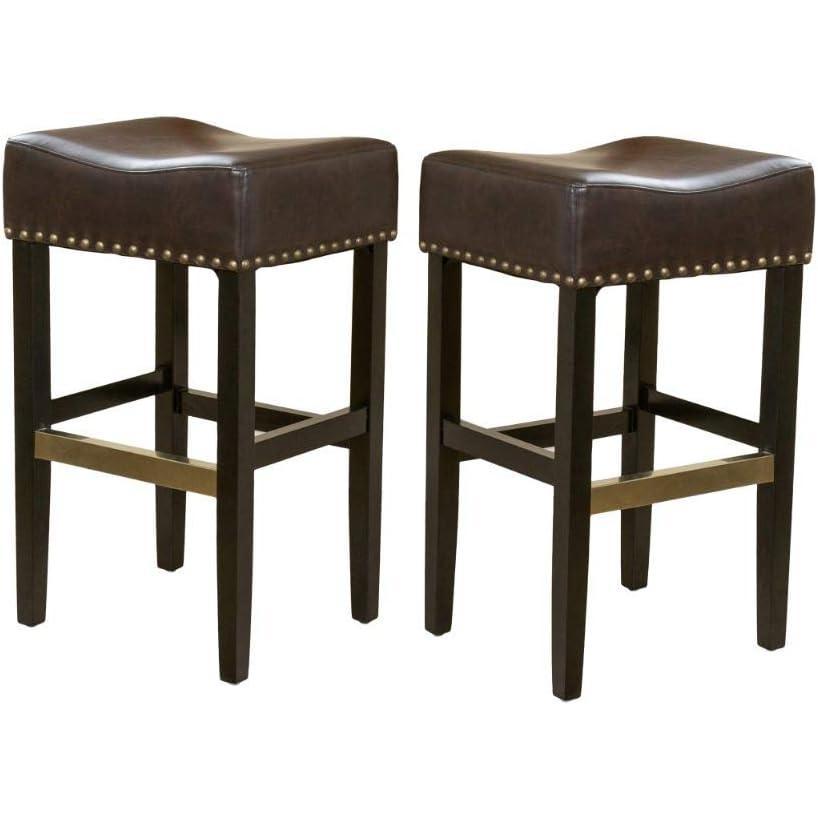 image:imageChristopher Knight Home Louigi Backless Leather Barstools 2Pcs Set Brown