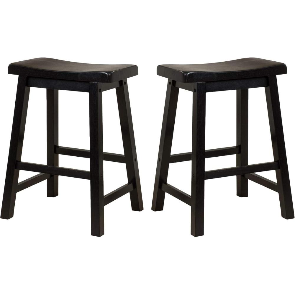 image:imageChristopher Knight Home Pomeroy 24 Saddle Stools 2Pcs Set Black