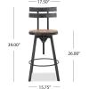 Christopher Knight Home Alanis Firwood Barstool, 39″, Black Brush Silver(Barstool)