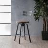 Christopher Knight Home Alanis Firwood Barstool, 39″, Black Brush Silver(Barstool)