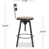 Christopher Knight Home Alanis Firwood Barstool, 39″, Black Brush Silver(Barstool)