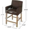 Christopher Knight Home Armga Upholstered 26 inch Counter Stools – Brown/Weathered Natural (Set of 2)