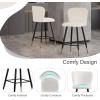Christopher Knight Home Boaz 25.79″H Barstools Set of 2, Counter Stools, Boucle Upholstered Counter Height Bar Chairs, Comfy Bistro Stool, Kitchen Chairs, Barstool for Home Bar, Kitchen Counter, White