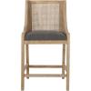 Christopher Knight Home Cataldo Upholstered 25.5 inch Counter Stools (Set of 2) – Wood and Cane – Charcoal/Natural(Charcoal/Natural)