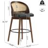 Christopher Knight Home Como Set of 2 Wood Counter Stools, Faux Leather Bar Chairs Kitchen Stools, Comfy Counter Height Bar Stool Seating for Island, 23.75”Seat Height, Beige + Walnut(Black + Dark Walnut)