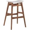 Christopher Knight Home Emmaline Fabric / Walnut Finish Bar Stools, 2-Pcs Set, Light Beige