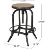 Christopher Knight Home Farmdale Adjustable Swivel Barstools – Firwood – Antique Natural/Pewter (Set of 2)