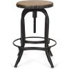 Christopher Knight Home Farmdale Adjustable Swivel Barstools – Firwood – Antique Natural/Pewter (Set of 2)