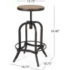 Christopher Knight Home Farmdale Adjustable Swivel Barstools – Firwood – Antique Natural/Pewter (Set of 2)