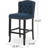 Christopher Knight Home Foxwood Wingback Barstools (Set of 2), Navy Blue and Dark Brown
