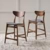 Christopher Knight Home Gavin Counter Chairs, 2-Pcs Set, Textile, Dark Grey / Walnut Finish(Chairs)