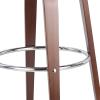 Christopher Knight Home Jakin Upholstered Swivel Barstool – Dark Brown/Walnut(Cognac Brown + Chrome + Walnut)