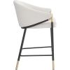 Christopher Knight Home Jymer Modern Counter Stool Set of 2, Kitchen Counter Height Bar Stool, Cocktail Stool with Curved Backrest, Fabric Upholstered Armchair for Home Bar Table, Grey+Gold+Black(Beige+gold+black)
