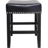 Christopher Knight Home Laramie Bonded Leather Backless Counterstools, 2-Pcs Set, Black(Black)