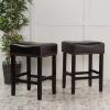 Christopher Knight Home Laramie Bonded Leather Backless Counterstools, 2-Pcs Set, Black(Black)