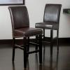 Christopher Knight Home Lisette Leather Barstools, 2-Pcs Set, Brown