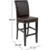 Christopher Knight Home Lisette Leather Barstools, 2-Pcs Set, Brown