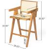 Christopher Knight Home Loftia Minimalist Barstool Set of 2, Modern Bar Stools with Cane Seat Rubberwood Frame, Bistro Chairs Kitchen Stools, Comfy Seating for Island, 27”Seat Height, Black+Natural(Natural)