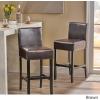 Christopher Knight Home Lopez Leather Bar Stools, 2-Pcs Set, Brown
