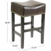 Christopher Knight Home Louigi Backless Leather Barstools, 2-Pcs Set, Brown