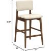 Christopher Knight Home Luella 42″ Wooden Bar Chair with Fabric Seats (Set of 2), Beige and Walnut Finish