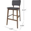 Christopher Knight Home Luella 42″ Wooden Bar Chair with Fabric Seats (Set of 2), Charcoal and Walnut Finish