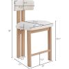 Christopher Knight Home Marin Counter Stool Set of 2,26” Seat Height Armless Bar Chair with H-Shaped Leg, Comfortable Upholstered Seat & Black Metal Frame for Kitchen & Dining, Black+ Gray(Natural+white)