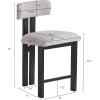 Christopher Knight Home Marin Counter Stool Set of 2,26” Seat Height Armless Bar Chair with H-Shaped Leg, Comfortable Upholstered Seat & Black Metal Frame for Kitchen & Dining, Black+ Gray(Black+gray)